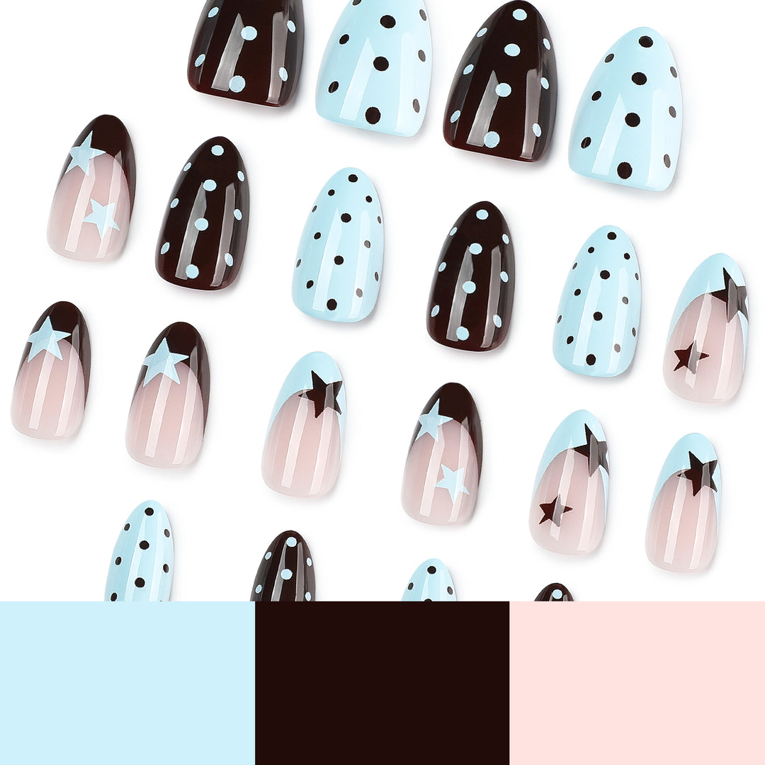 Artful Nail Extensions with Modern Star Design Stornfield