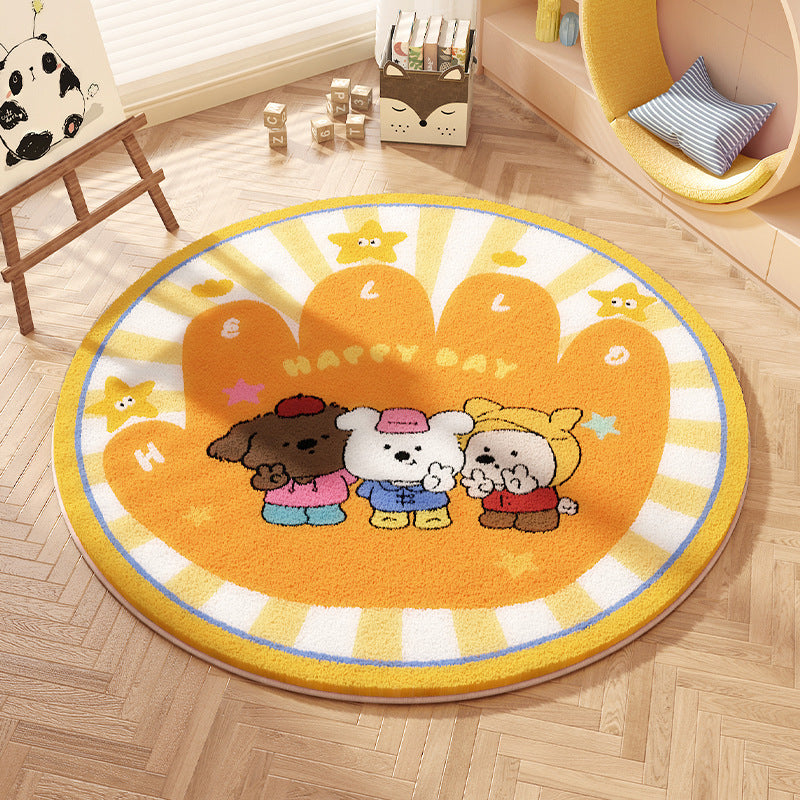 Playful Bow-Patterned Round Area Rug