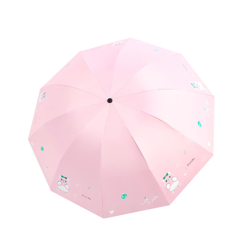 Ladies folding umbrella with cute panda design Stornfield