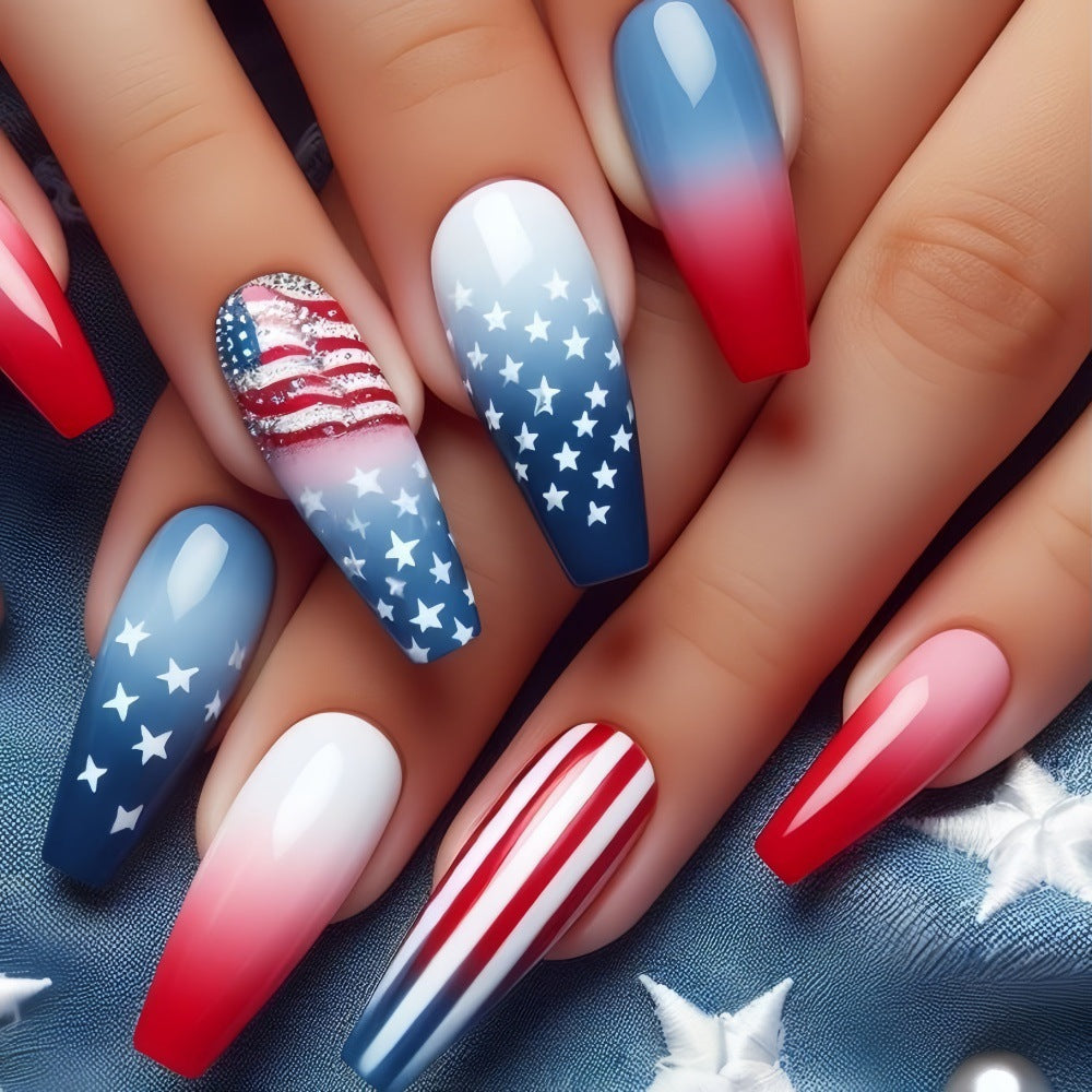 Artificial nail set with patriotic design Stornfield