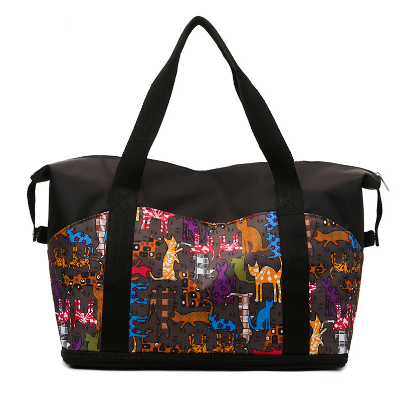 Playful Cat-Themed Travel Duffle Bag