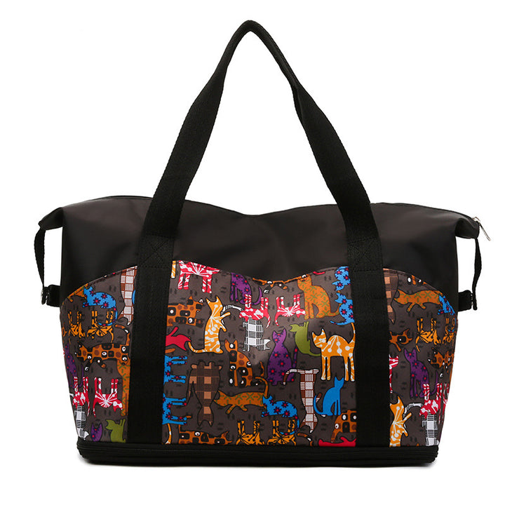 Playful Cat-Themed Travel Duffle Bag