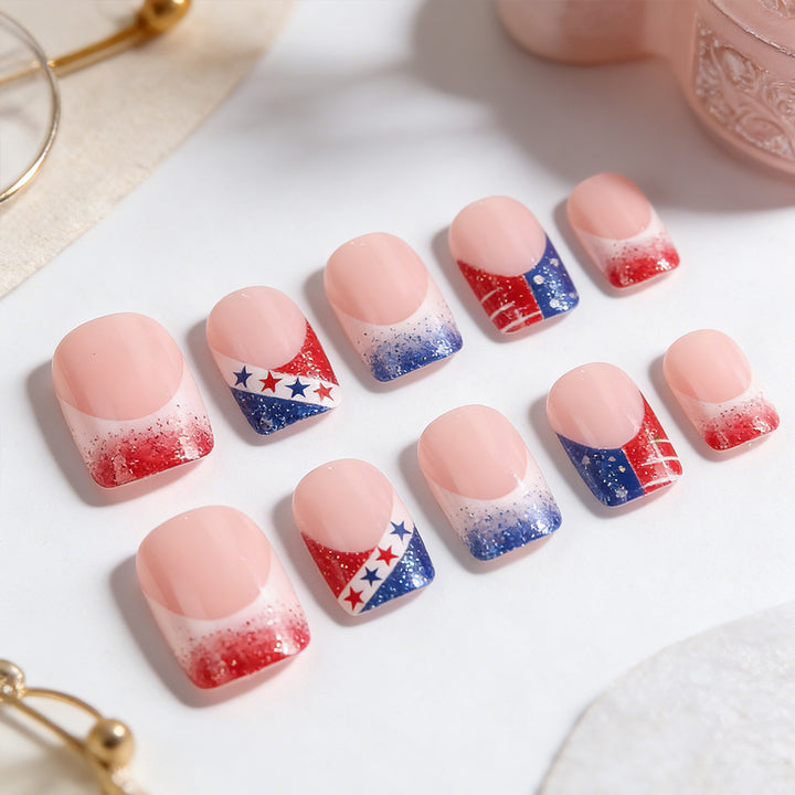 Patriotic Themed Acrylic Press-On Nails Stornfield