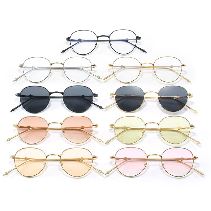 Ladies elegant round sunglasses with stylish metal frame Stornfield