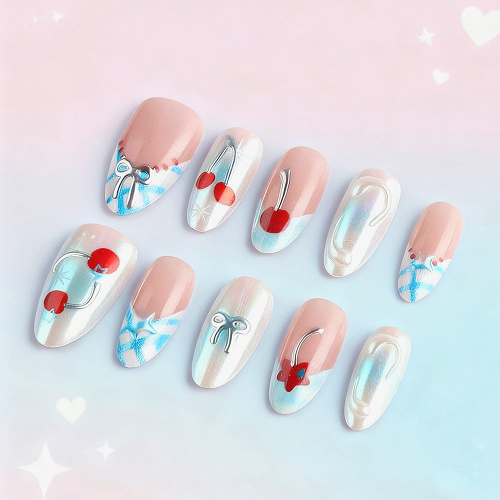 Decorative Cherry-Themed Press-On Nails Stornfield