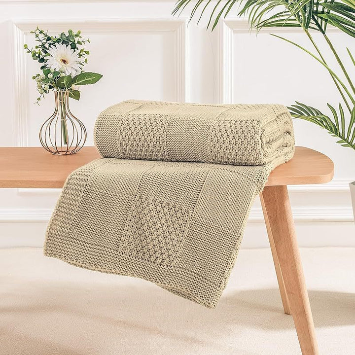 Textured Knit Throw Blanket