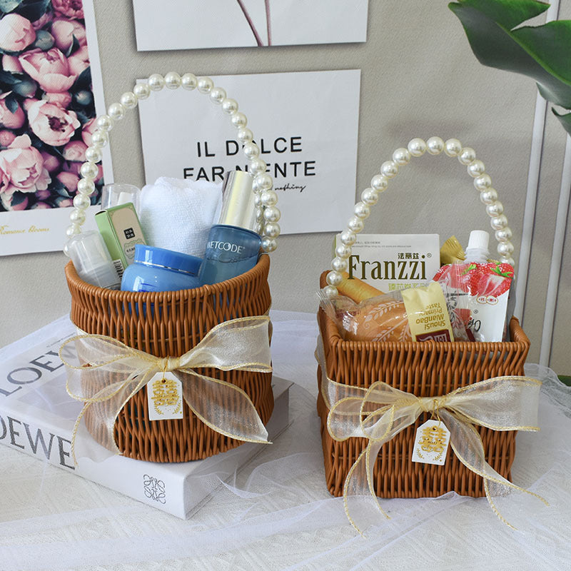 Elegant Handcrafted Rattan Tote Basket Stornfield