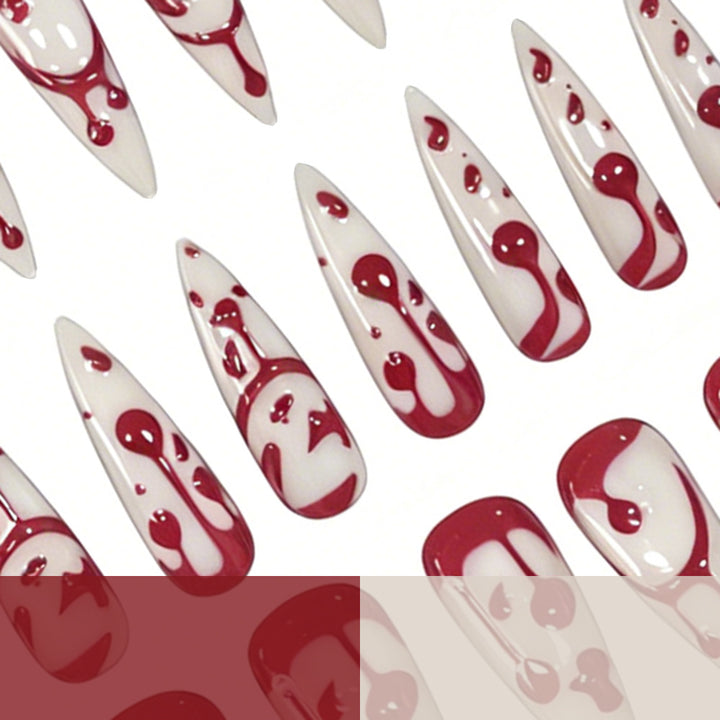Artistic Blood Drip Nail Art Enhancements Stornfield