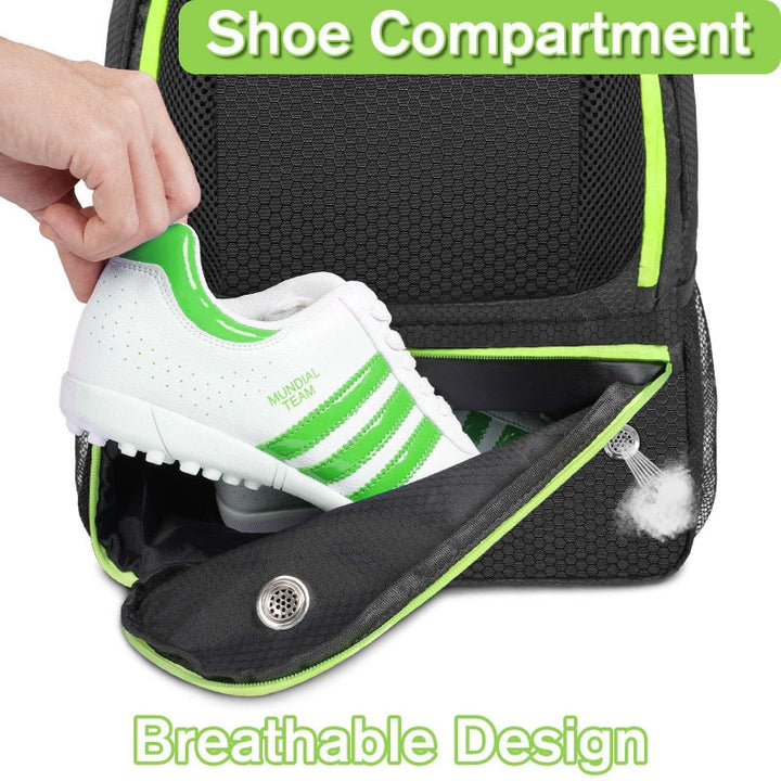 Sporty backpack with compartments for soccer, water bottle, and shoes Stornfield