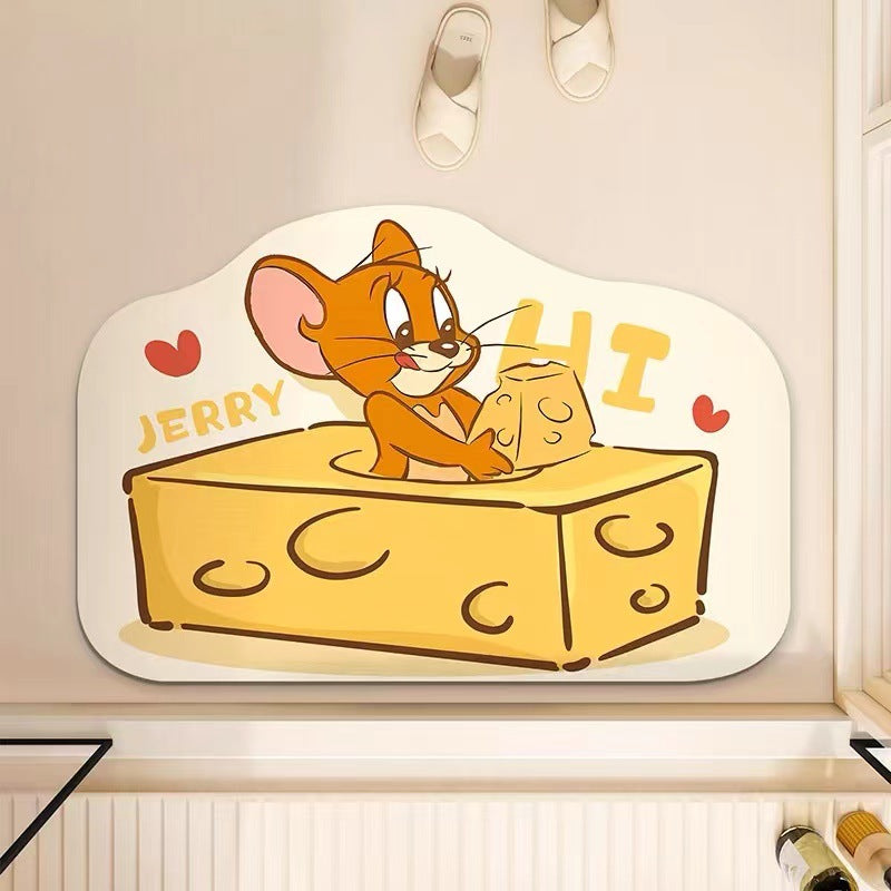 Cartoon Bear-Themed Plush Bath Mat
