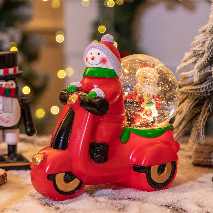 Whimsical Santa Scooter Snow Globe