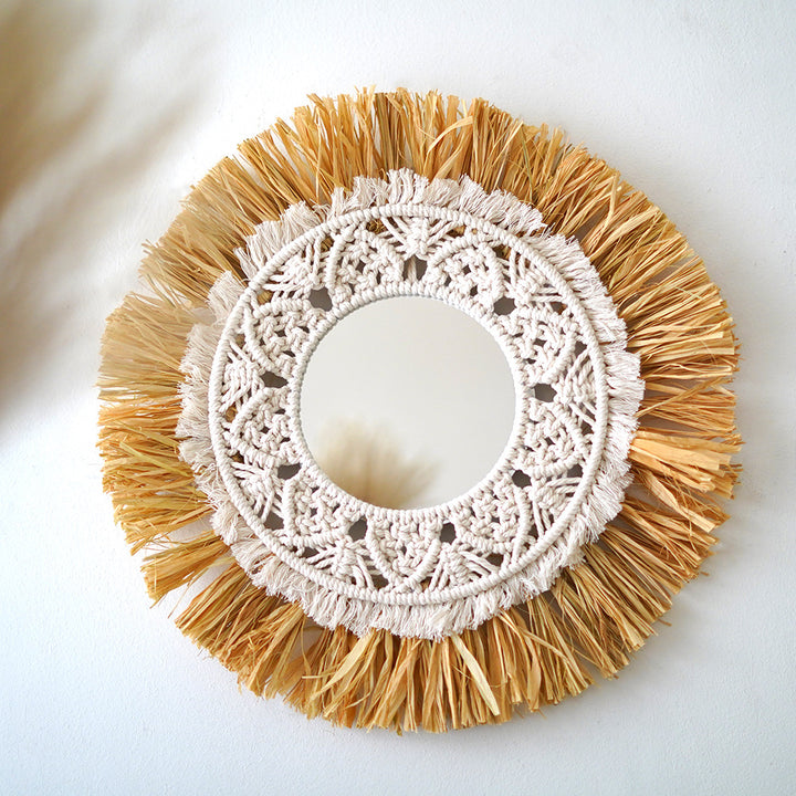 Decorative Macrame Round Wall Mirror Stornfield