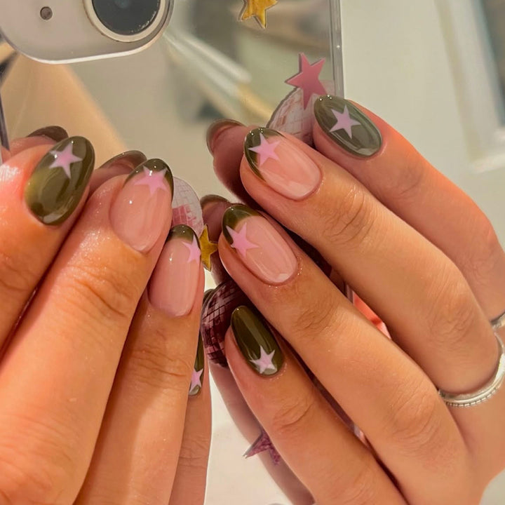 Star-Accented Creative Press-On Nail Set Stornfield