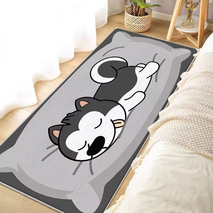Fun Cartoon Cat-Themed Area Rug