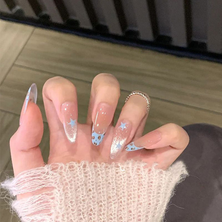 Artistic Floral and Gemstone Press-On Nails Stornfield