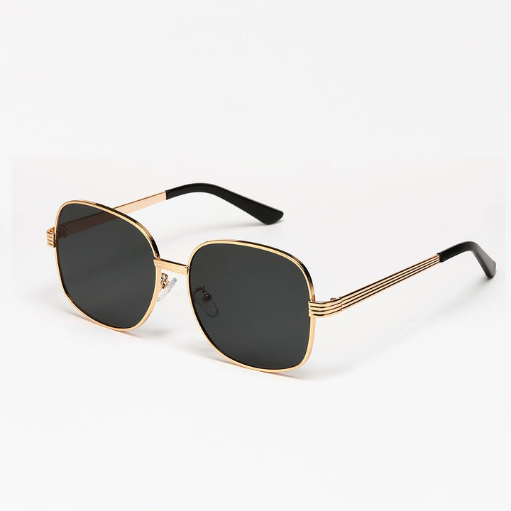 Ladies fashionable angular sunglasses with luxurious golden frame Stornfield