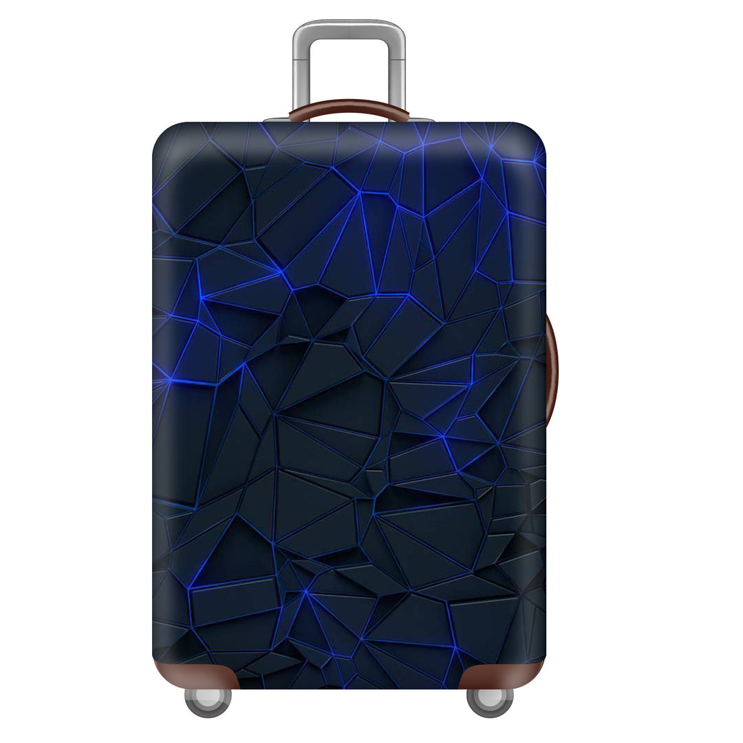 Unisex large hard shell suitcase with sturdy trolley handle and elastic motif protective cover superhero design Stornfield