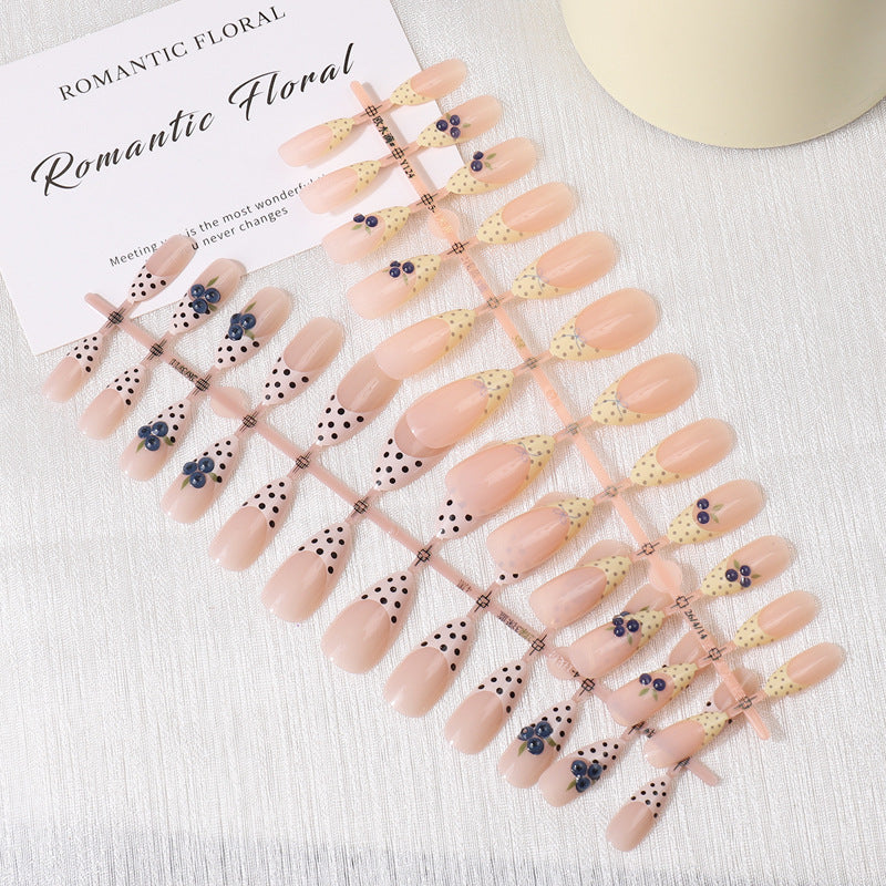 French Tip Floral Press-On Nail Set Stornfield