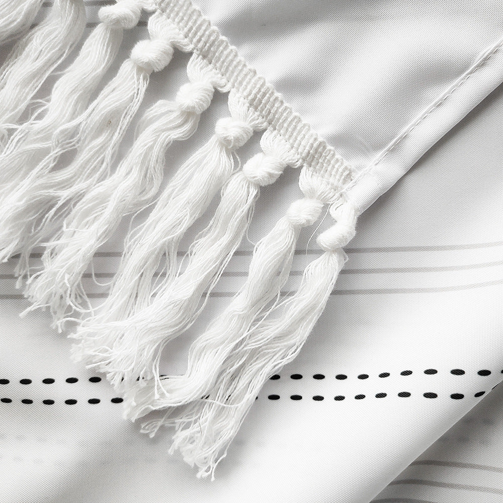 Textured Fringe Shower Curtain Stornfield