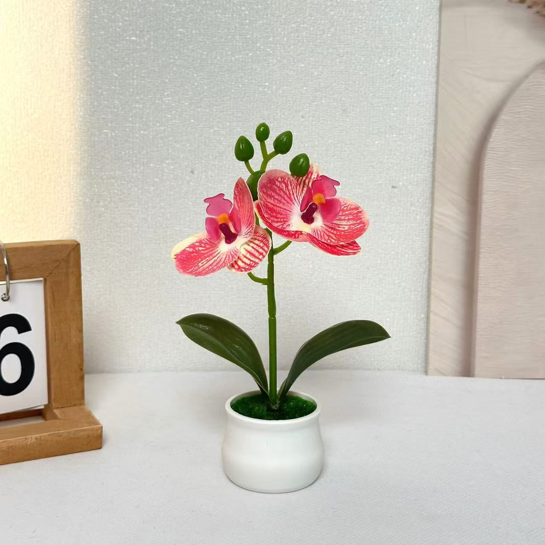Realistic Artificial Orchid Floral Arrangement for Home Decor