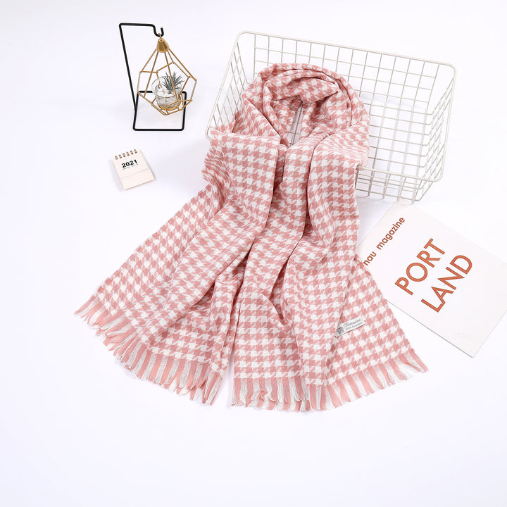 Ladies elegant scarf with houndstooth pattern Stornfield