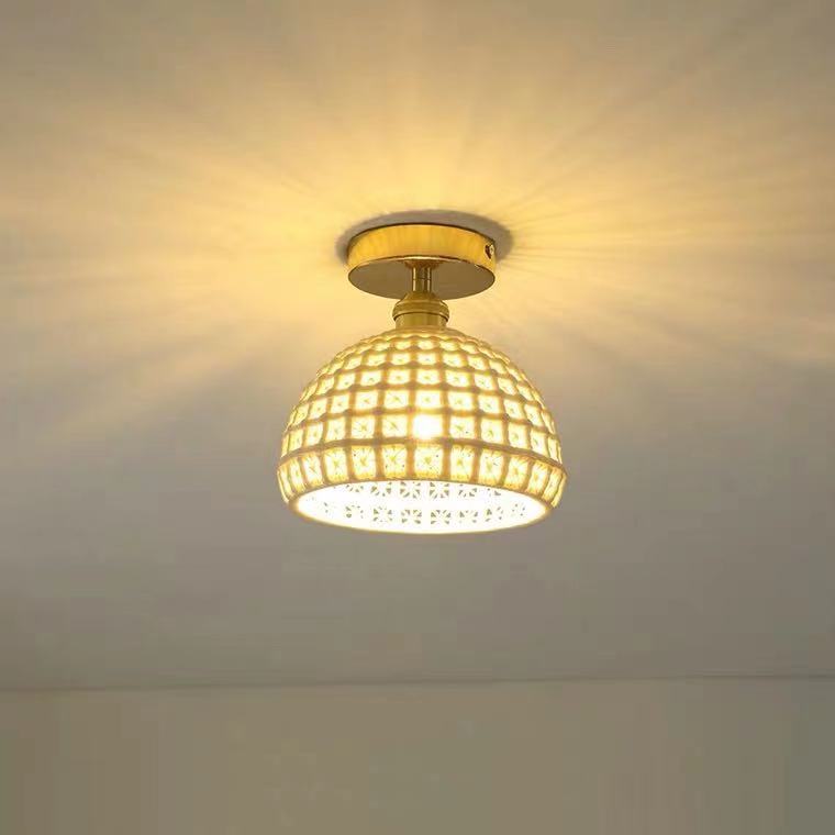 Vintage Glass Flush Mount Light