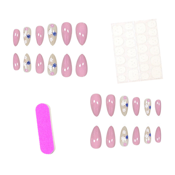 Floral Accent Stiletto Nail Art Extensions Stornfield
