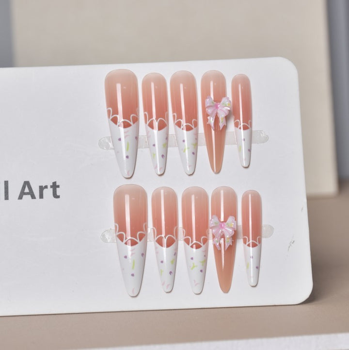 Artistic Floral Press-On Nail Design Stornfield
