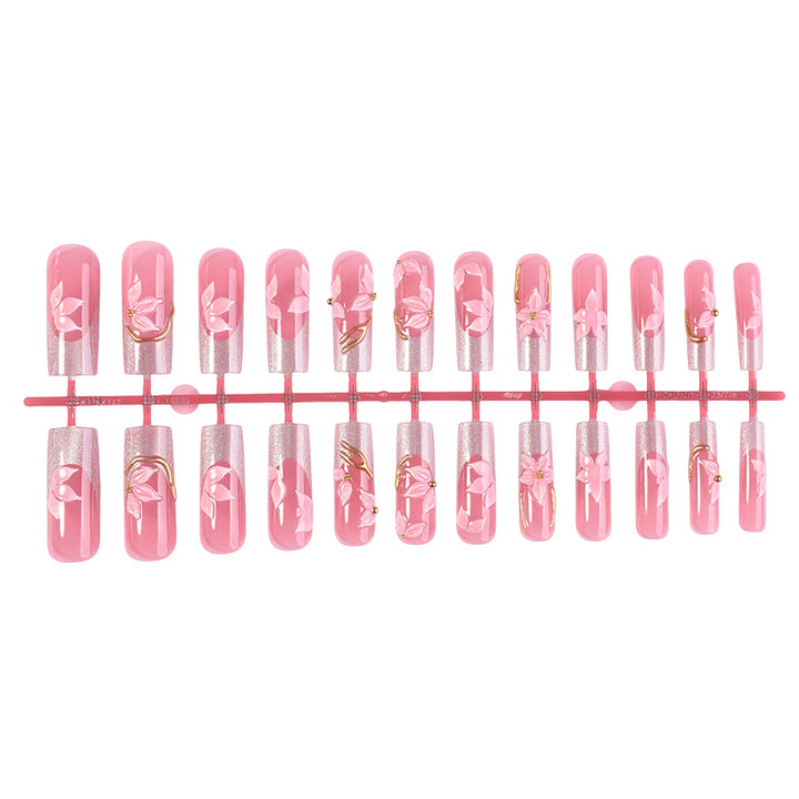 Floral Decorative Press-On Nail Set Stornfield