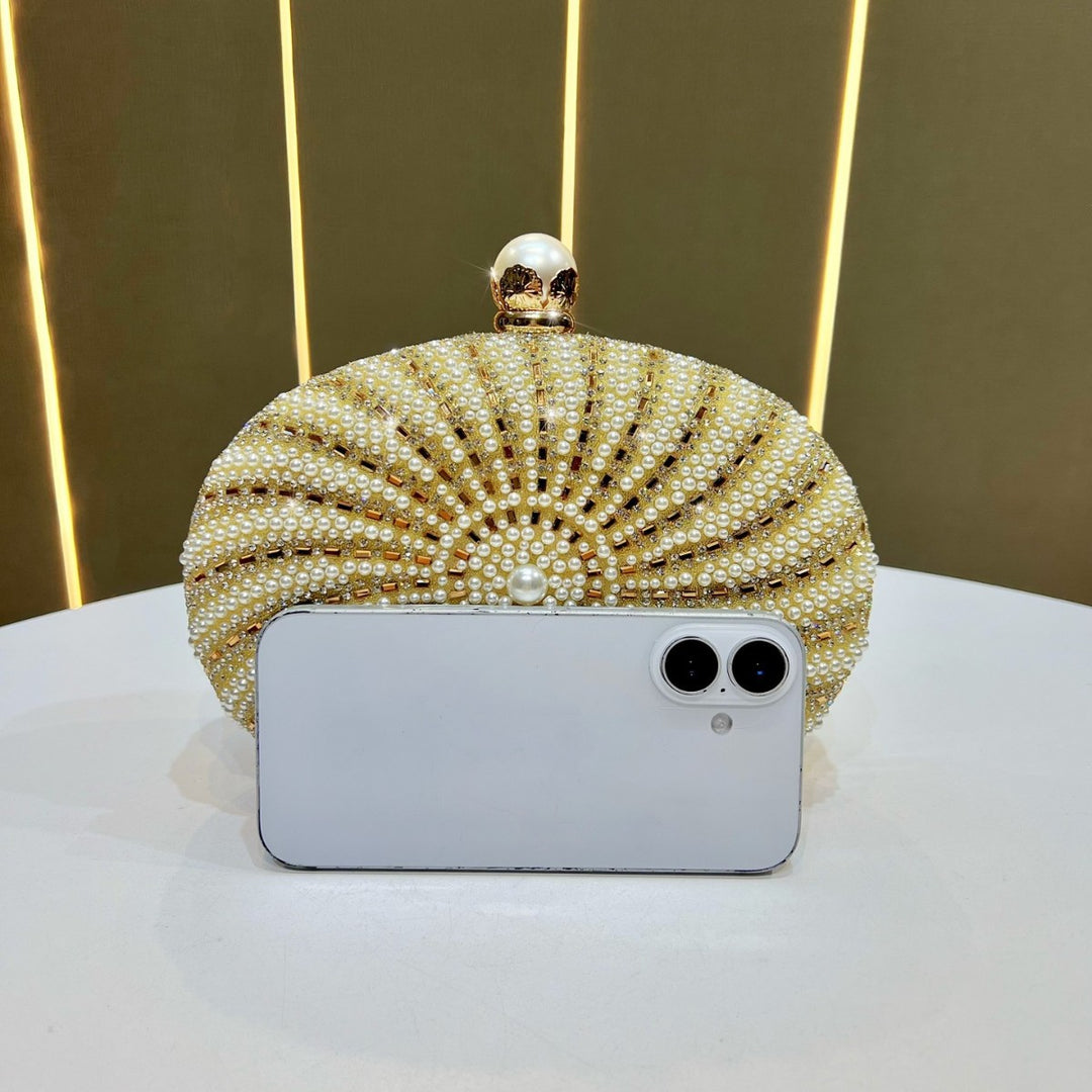 Pearl-Accented Evening Handbag