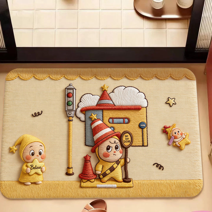 Cartoon-Themed Memory Foam Bath Mat