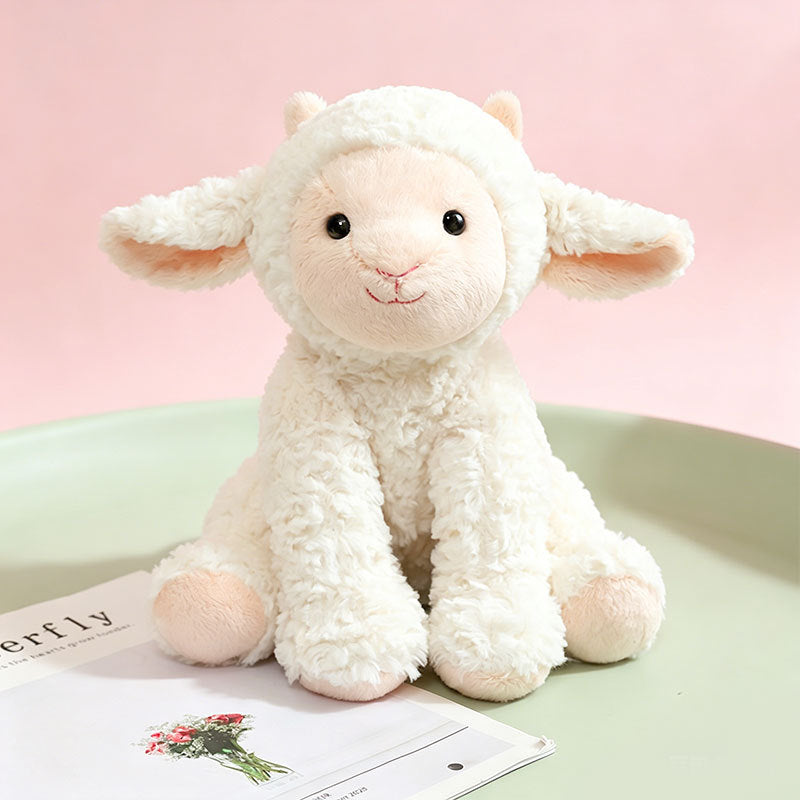 Plush Sitting Cow Comforter Toy with Mixed Faux-Fur Patches Stornfield