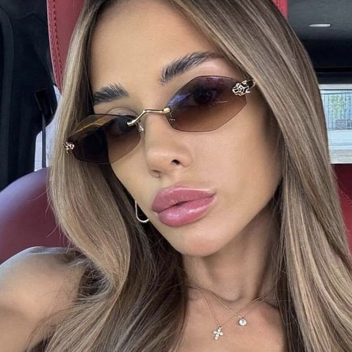 Women's geometric sunglasses with double metal frame and protective lenses Stornfield