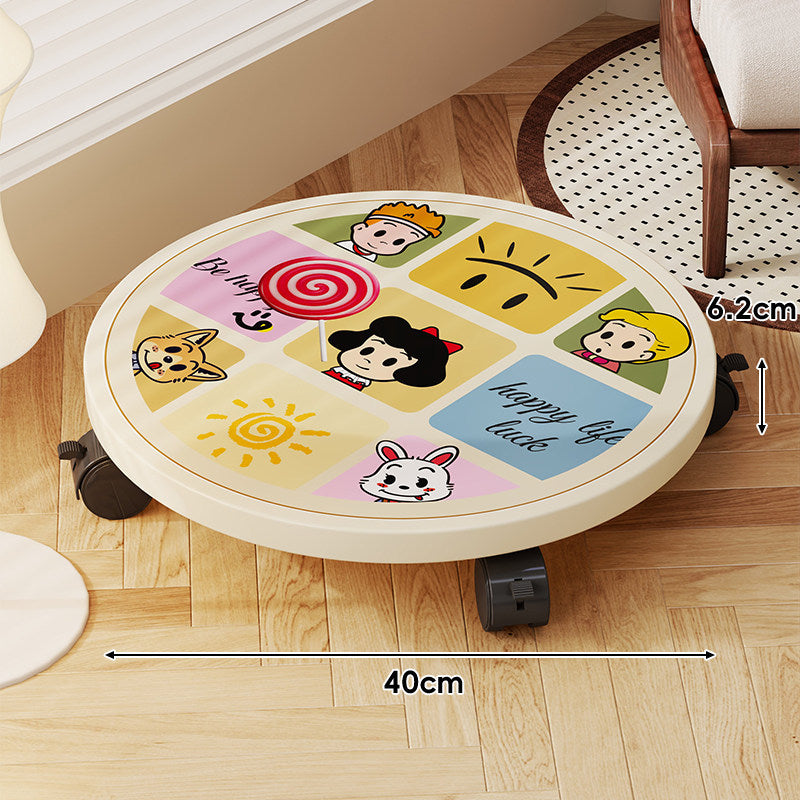 Decorative Round Plant Caster Dolly with Lockable Swivel Wheels