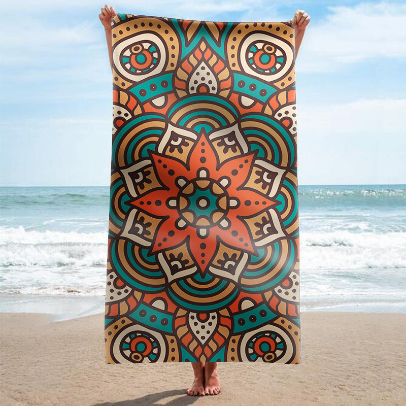 Beach towel with artistic mandala design Stornfield