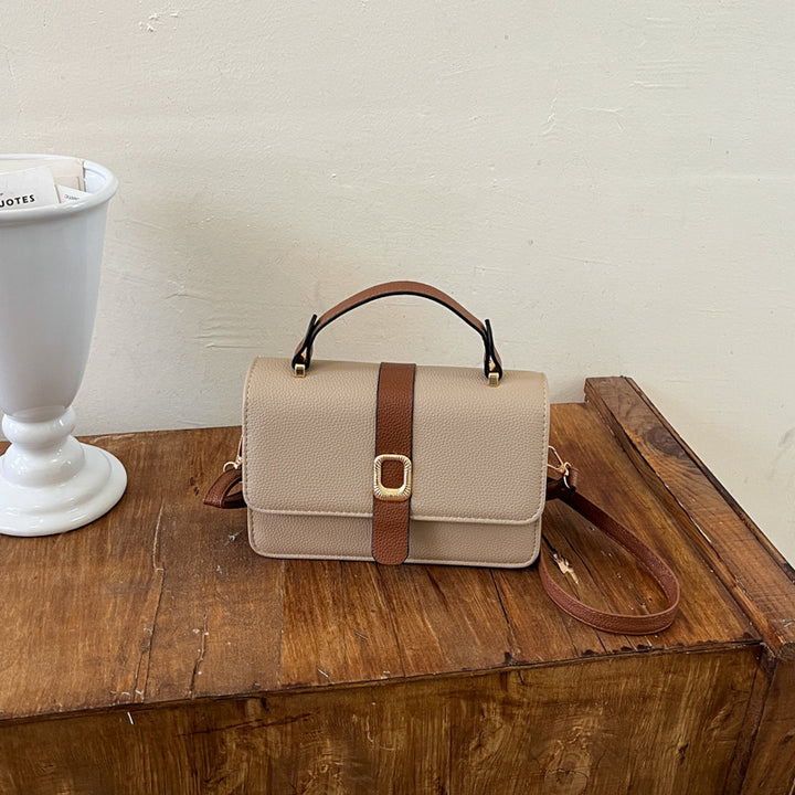 Structured Handheld Leather Satchel