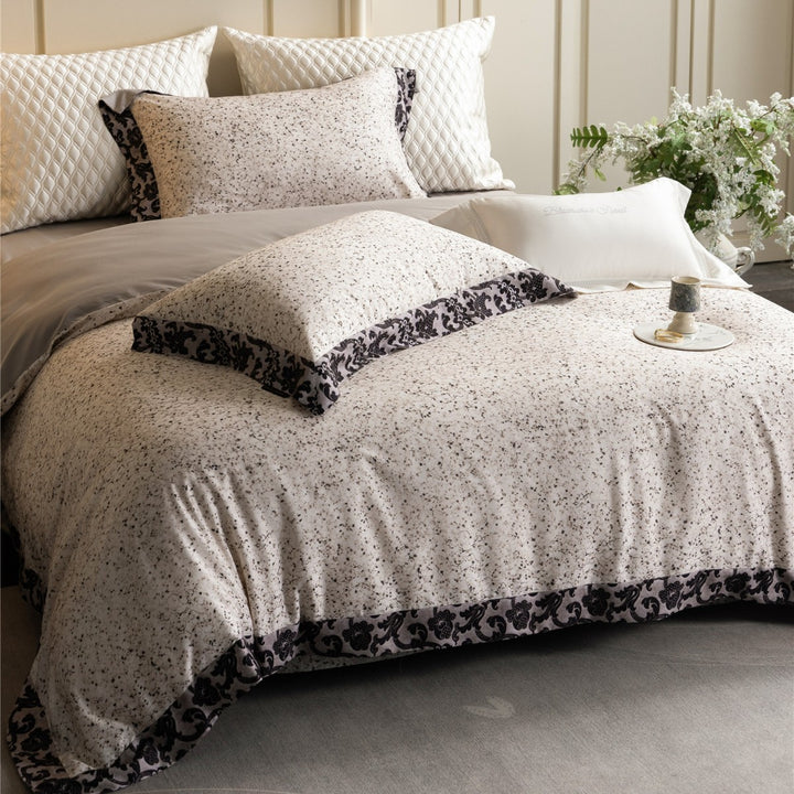 Floral Watercolor Cotton-Sateen Duvet Cover Set