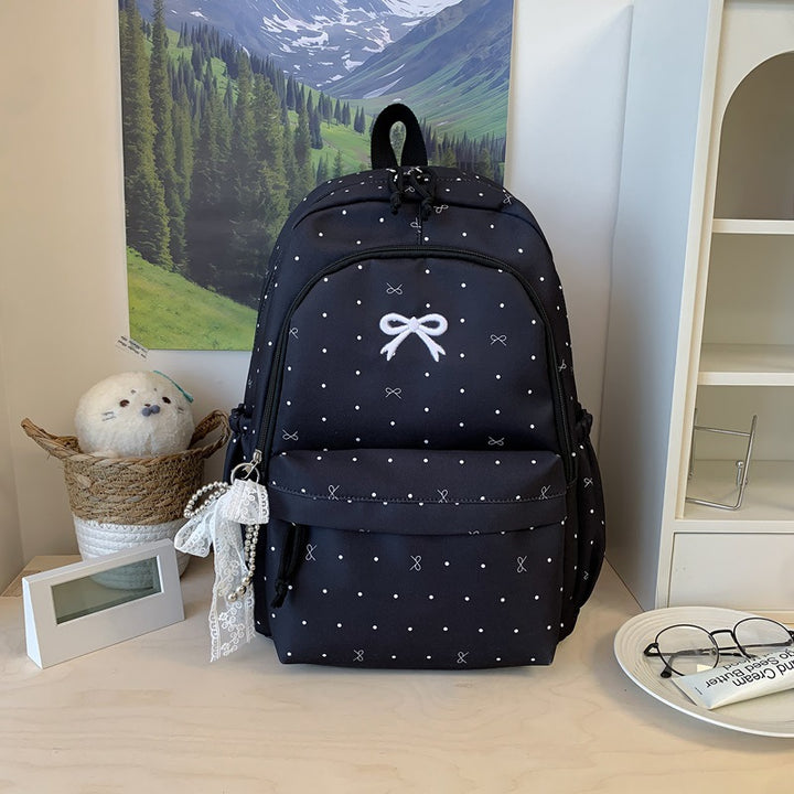 Polka Dot Design Backpack with Multi-Pocket Features Stornfield