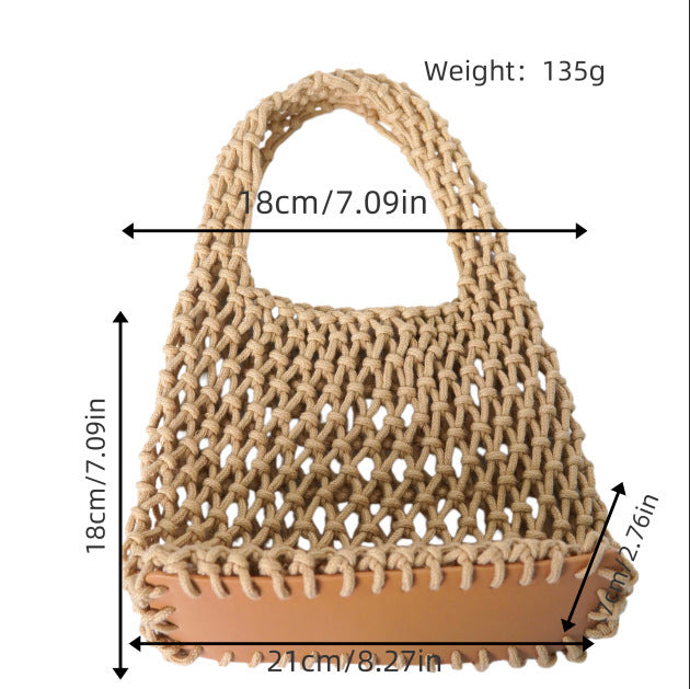 Macrame Tote Bag with Modern Design Stornfield