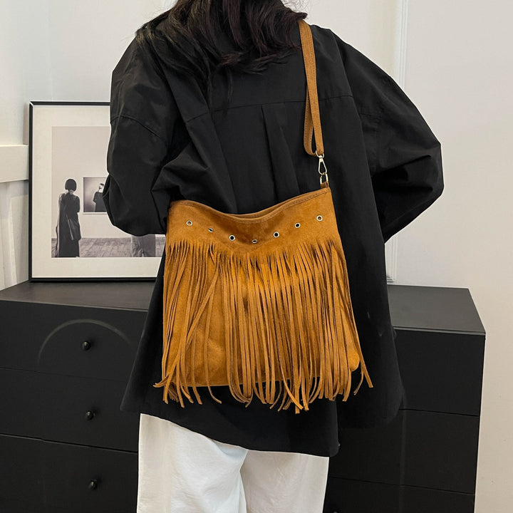 Suede Fringe Crossbody Bag