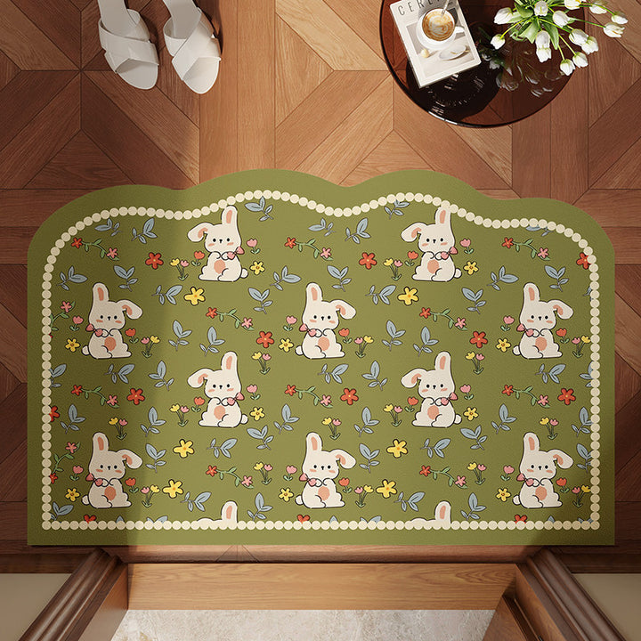 Playful Bunny-Themed Area Mat