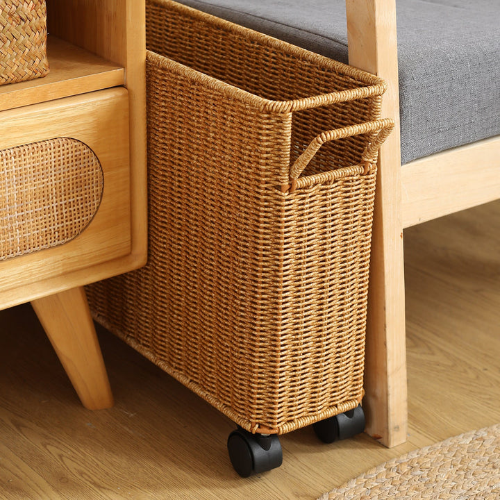 Multi-Functional Woven Storage Cart with Wheels Stornfield