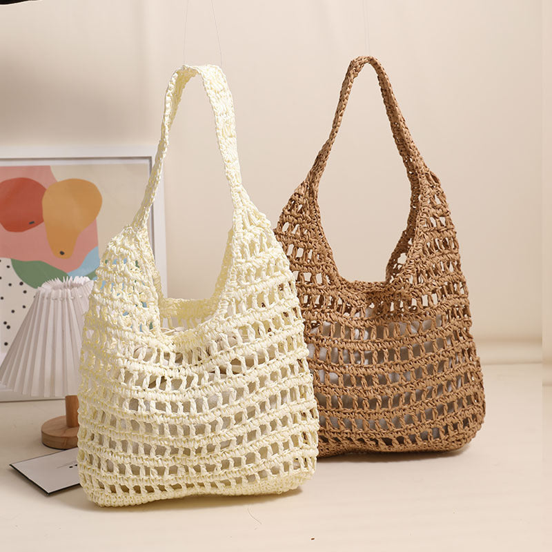 Trendy net tote bag with gathered design Stornfield