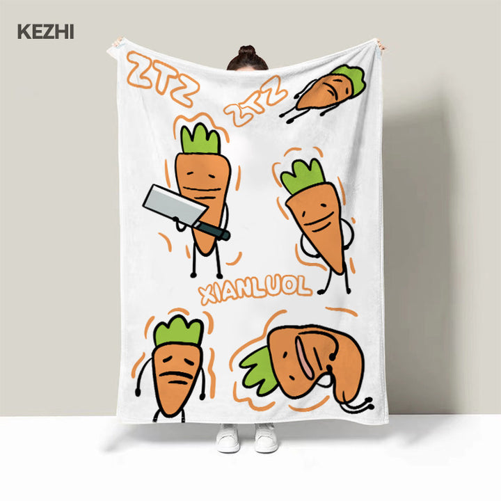 Cute Cartoon Dog-Themed Fleece Blanket