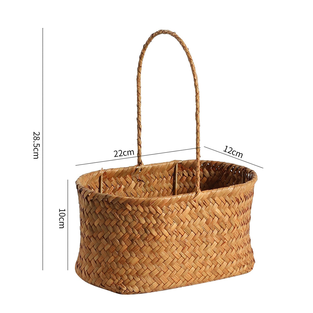 Handwoven Natural Fiber Carrying Basket Stornfield