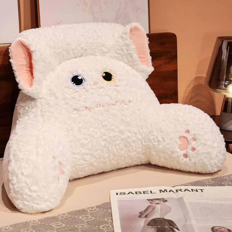 Plush back support cushion in cat design Stornfield