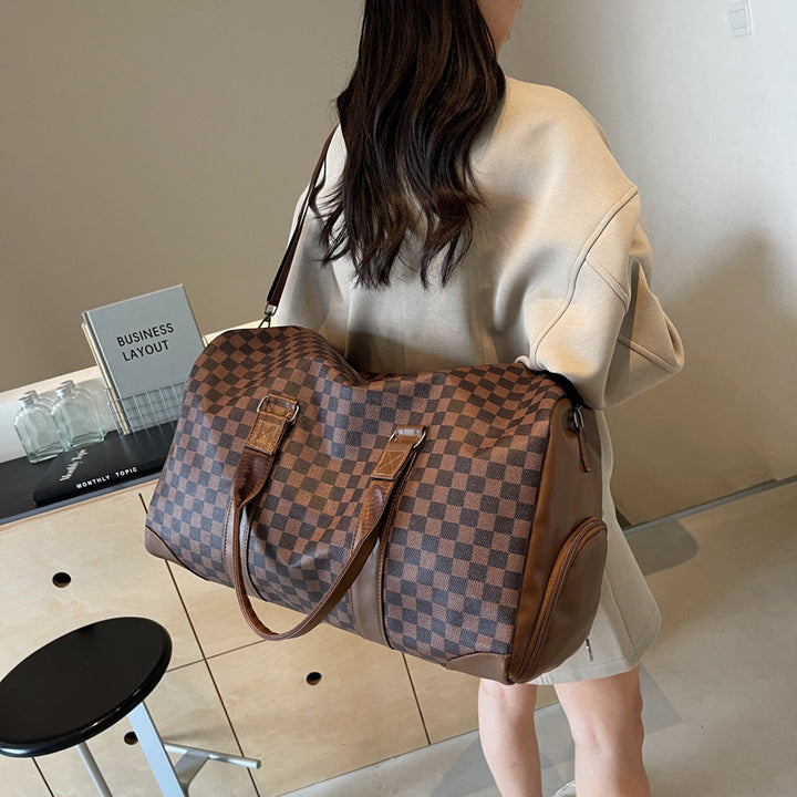 Stylish Checkered Travel Duffel Bag Stornfield