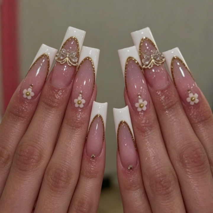 Elegant Floral Nail Art Extensions Stornfield