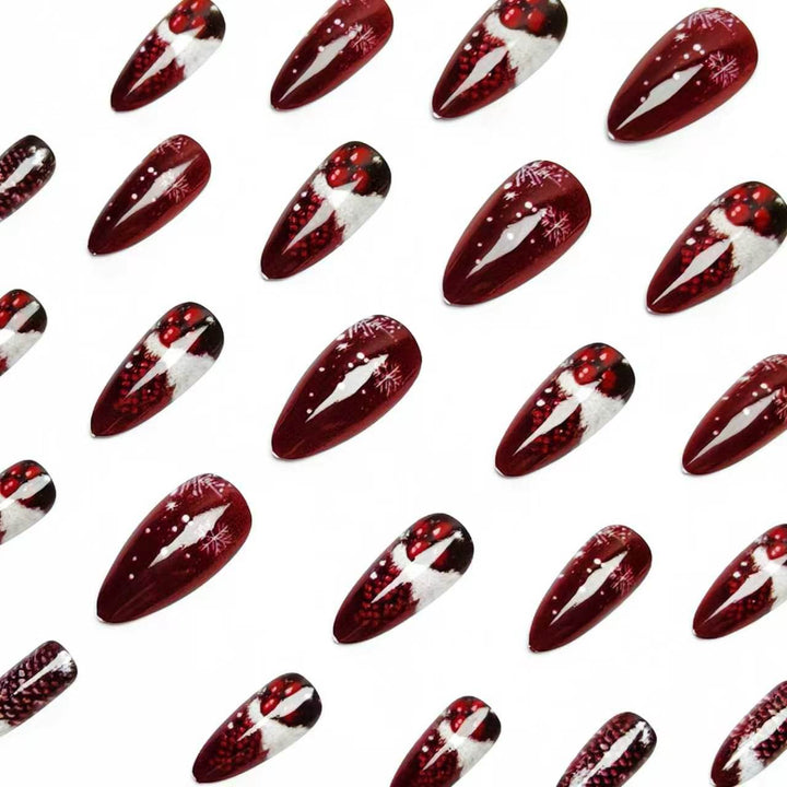 Artificial nails with festive winter design Stornfield