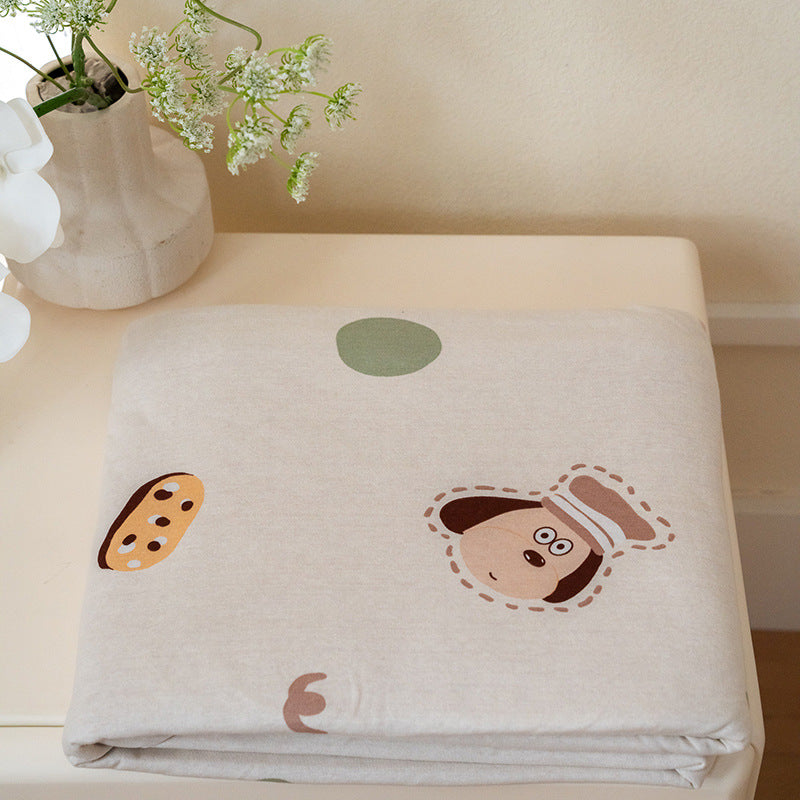 Organic Cotton Muslin Swaddle Blanket with Playful Cartoon Print